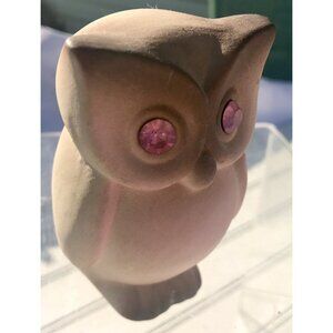 Vtg Roselane Pottery Calif MCM SPARKLER  EYES OWL Figurine BIRD Ceramic Kitsch